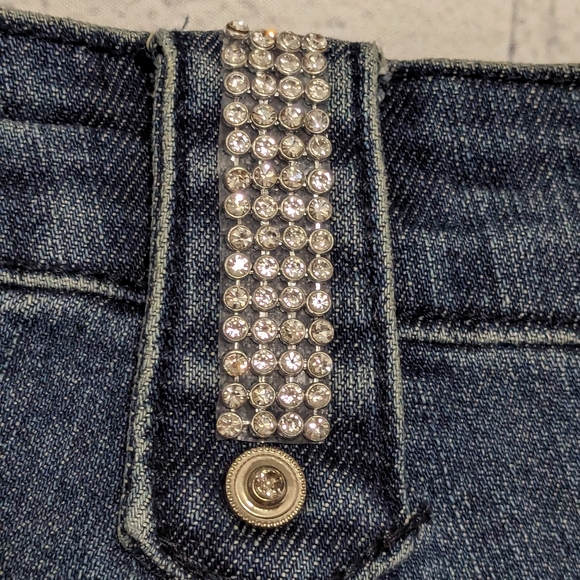 Style NY Paris Bling Denim Studded Gems Flare Wide Leg Jeans Women's Size 8 NWT - Picture 8 of 12